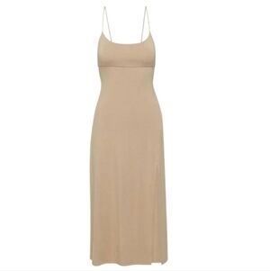 Wilfred Open Back Midi Dress Gold Camel Size Large Dreamweaver